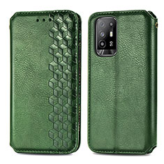 Custodia Portafoglio In Pelle Cover con Supporto S01D per Oppo A94 5G Verde