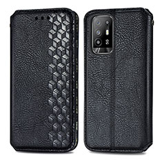 Custodia Portafoglio In Pelle Cover con Supporto S01D per Oppo F19 Pro+ Plus 5G Nero