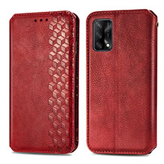 Custodia Portafoglio In Pelle Cover con Supporto S01D per Oppo F19 Rosso