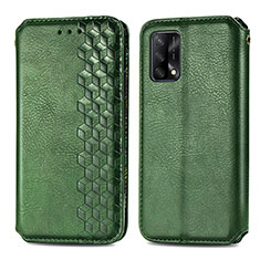 Custodia Portafoglio In Pelle Cover con Supporto S01D per Oppo F19 Verde