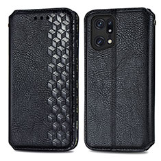 Custodia Portafoglio In Pelle Cover con Supporto S01D per Oppo Find X5 Pro 5G Nero