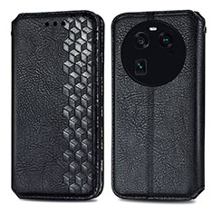 Custodia Portafoglio In Pelle Cover con Supporto S01D per Oppo Find X6 5G Nero