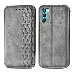 Custodia Portafoglio In Pelle Cover con Supporto S01D per Oppo K9 Pro 5G Grigio