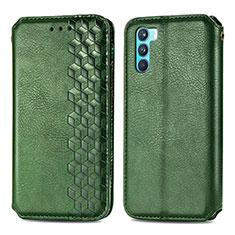 Custodia Portafoglio In Pelle Cover con Supporto S01D per Oppo K9 Pro 5G Verde