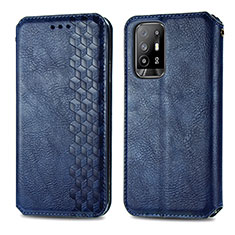 Custodia Portafoglio In Pelle Cover con Supporto S01D per Oppo Reno5 Z 5G Blu