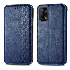 Custodia Portafoglio In Pelle Cover con Supporto S01D per Oppo Reno6 Lite Blu