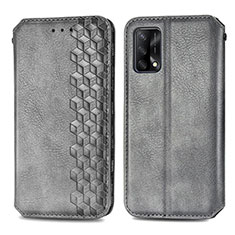 Custodia Portafoglio In Pelle Cover con Supporto S01D per Oppo Reno6 Lite Grigio