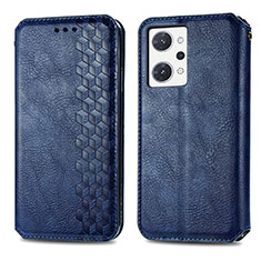 Custodia Portafoglio In Pelle Cover con Supporto S01D per Oppo Reno7 A Blu