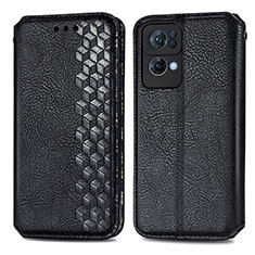 Custodia Portafoglio In Pelle Cover con Supporto S01D per Oppo Reno7 Pro 5G Nero