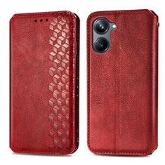 Custodia Portafoglio In Pelle Cover con Supporto S01D per Realme 10 Pro 5G Rosso