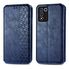 Custodia Portafoglio In Pelle Cover con Supporto S01D per Realme 9 SE 5G Blu