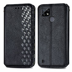 Custodia Portafoglio In Pelle Cover con Supporto S01D per Realme C21 Nero