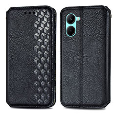 Custodia Portafoglio In Pelle Cover con Supporto S01D per Realme C33 Nero