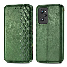 Custodia Portafoglio In Pelle Cover con Supporto S01D per Realme GT Neo 3T 5G Verde