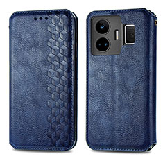 Custodia Portafoglio In Pelle Cover con Supporto S01D per Realme GT3 5G Blu