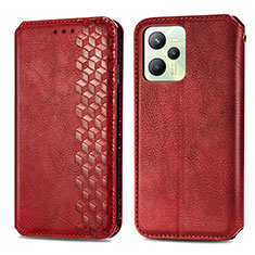 Custodia Portafoglio In Pelle Cover con Supporto S01D per Realme Narzo 50A Prime Rosso