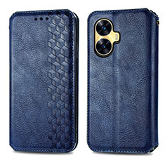 Custodia Portafoglio In Pelle Cover con Supporto S01D per Realme Narzo N55 Blu