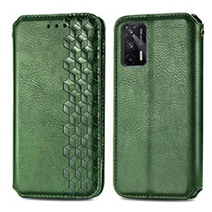 Custodia Portafoglio In Pelle Cover con Supporto S01D per Realme X7 Max 5G Verde