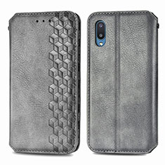 Custodia Portafoglio In Pelle Cover con Supporto S01D per Samsung Galaxy A02 Grigio