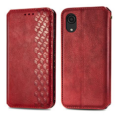 Custodia Portafoglio In Pelle Cover con Supporto S01D per Samsung Galaxy A03 Core Rosso