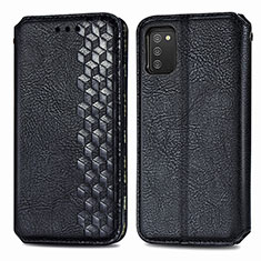 Custodia Portafoglio In Pelle Cover con Supporto S01D per Samsung Galaxy A03s Nero