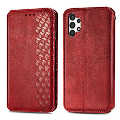 Custodia Portafoglio In Pelle Cover con Supporto S01D per Samsung Galaxy A13 4G Rosso