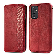 Custodia Portafoglio In Pelle Cover con Supporto S01D per Samsung Galaxy A15 4G Rosso
