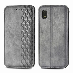 Custodia Portafoglio In Pelle Cover con Supporto S01D per Samsung Galaxy A21 SC-42A Grigio