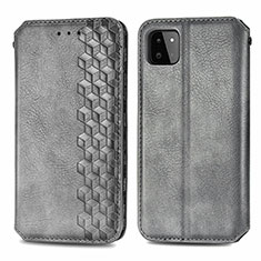 Custodia Portafoglio In Pelle Cover con Supporto S01D per Samsung Galaxy A22 5G Grigio