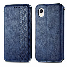 Custodia Portafoglio In Pelle Cover con Supporto S01D per Samsung Galaxy A22 5G SC-56B Blu