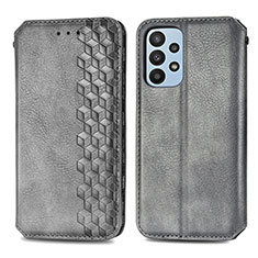 Custodia Portafoglio In Pelle Cover con Supporto S01D per Samsung Galaxy A23 4G Grigio