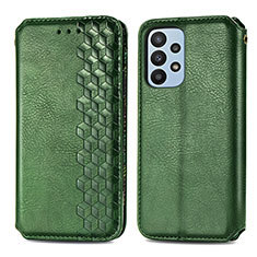 Custodia Portafoglio In Pelle Cover con Supporto S01D per Samsung Galaxy A23 4G Verde