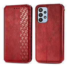 Custodia Portafoglio In Pelle Cover con Supporto S01D per Samsung Galaxy A23 5G Rosso