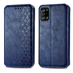 Custodia Portafoglio In Pelle Cover con Supporto S01D per Samsung Galaxy A31 Blu