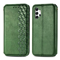 Custodia Portafoglio In Pelle Cover con Supporto S01D per Samsung Galaxy A32 5G Verde