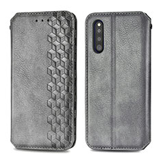 Custodia Portafoglio In Pelle Cover con Supporto S01D per Samsung Galaxy A41 SC-41A Grigio