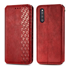Custodia Portafoglio In Pelle Cover con Supporto S01D per Samsung Galaxy A41 SC-41A Rosso