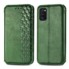 Custodia Portafoglio In Pelle Cover con Supporto S01D per Samsung Galaxy A41 Verde