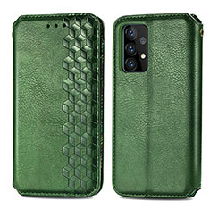 Custodia Portafoglio In Pelle Cover con Supporto S01D per Samsung Galaxy A52 4G Verde