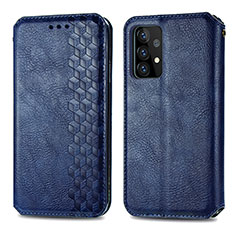 Custodia Portafoglio In Pelle Cover con Supporto S01D per Samsung Galaxy A52s 5G Blu