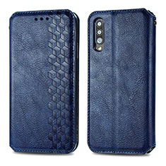Custodia Portafoglio In Pelle Cover con Supporto S01D per Samsung Galaxy A70 Blu