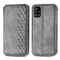 Custodia Portafoglio In Pelle Cover con Supporto S01D per Samsung Galaxy A71 4G A715 Grigio