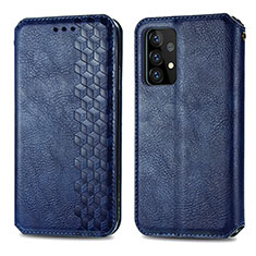 Custodia Portafoglio In Pelle Cover con Supporto S01D per Samsung Galaxy A72 4G Blu
