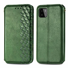 Custodia Portafoglio In Pelle Cover con Supporto S01D per Samsung Galaxy F42 5G Verde