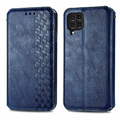 Custodia Portafoglio In Pelle Cover con Supporto S01D per Samsung Galaxy F62 5G Blu