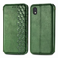 Custodia Portafoglio In Pelle Cover con Supporto S01D per Samsung Galaxy M01 Core Verde