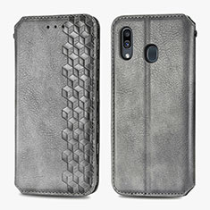 Custodia Portafoglio In Pelle Cover con Supporto S01D per Samsung Galaxy M10S Grigio