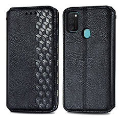 Custodia Portafoglio In Pelle Cover con Supporto S01D per Samsung Galaxy M30s Nero