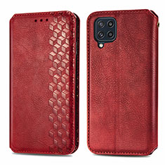 Custodia Portafoglio In Pelle Cover con Supporto S01D per Samsung Galaxy M32 4G Rosso