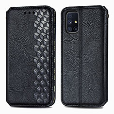 Custodia Portafoglio In Pelle Cover con Supporto S01D per Samsung Galaxy M51 Nero